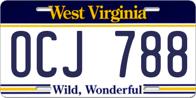 WV license plate OCJ788