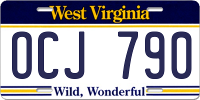 WV license plate OCJ790