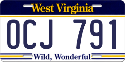 WV license plate OCJ791