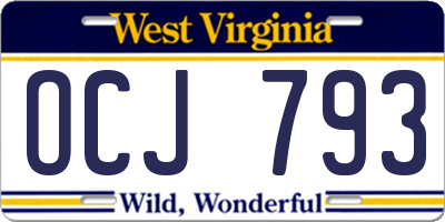 WV license plate OCJ793