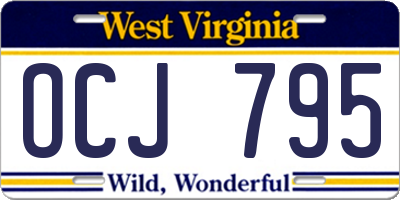 WV license plate OCJ795