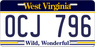 WV license plate OCJ796