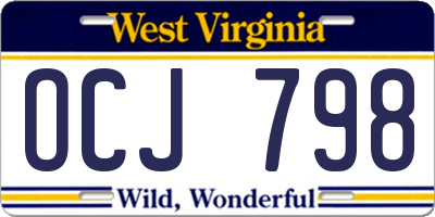 WV license plate OCJ798
