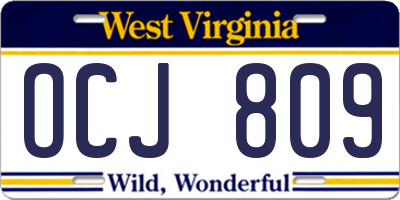WV license plate OCJ809