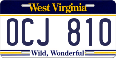 WV license plate OCJ810