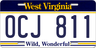 WV license plate OCJ811