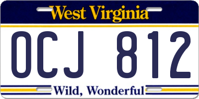 WV license plate OCJ812