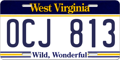 WV license plate OCJ813