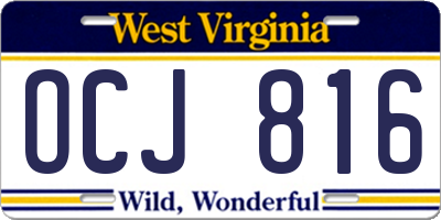 WV license plate OCJ816
