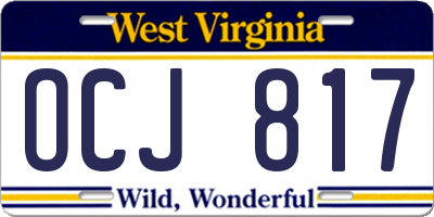 WV license plate OCJ817
