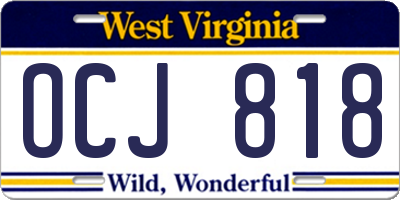 WV license plate OCJ818