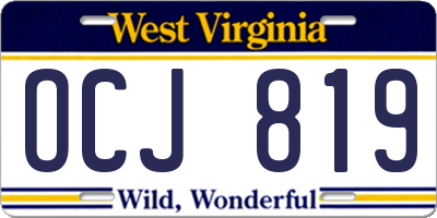 WV license plate OCJ819