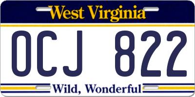 WV license plate OCJ822