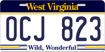 WV license plate OCJ823