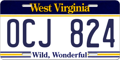 WV license plate OCJ824