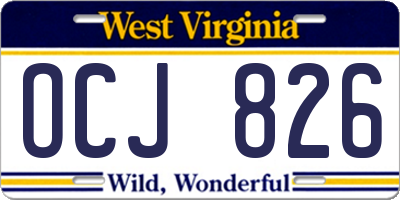 WV license plate OCJ826