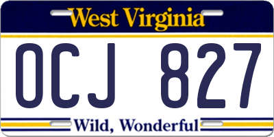 WV license plate OCJ827