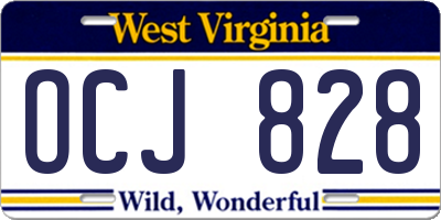 WV license plate OCJ828