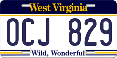 WV license plate OCJ829