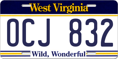 WV license plate OCJ832