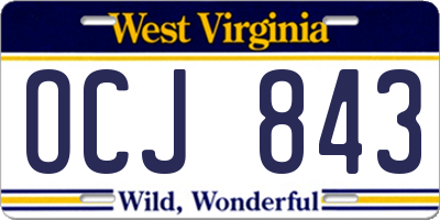 WV license plate OCJ843