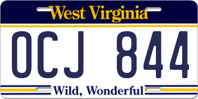 WV license plate OCJ844