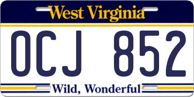 WV license plate OCJ852