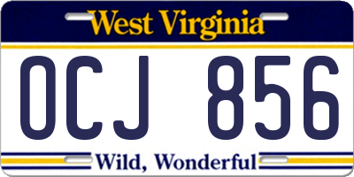 WV license plate OCJ856