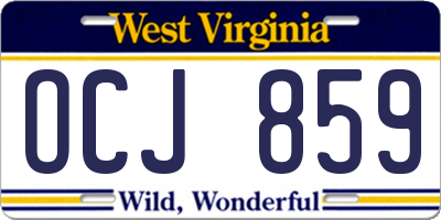 WV license plate OCJ859