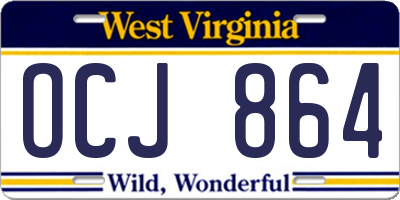 WV license plate OCJ864