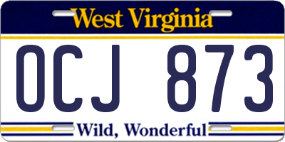 WV license plate OCJ873