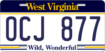 WV license plate OCJ877