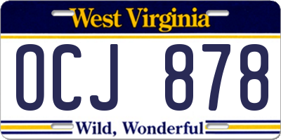 WV license plate OCJ878