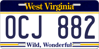 WV license plate OCJ882