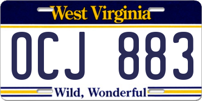 WV license plate OCJ883