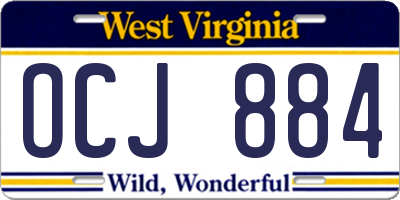 WV license plate OCJ884