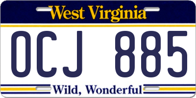 WV license plate OCJ885