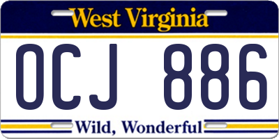 WV license plate OCJ886