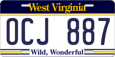 WV license plate OCJ887