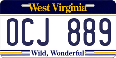 WV license plate OCJ889