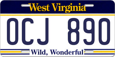 WV license plate OCJ890