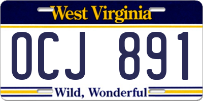 WV license plate OCJ891