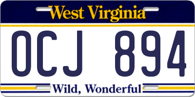 WV license plate OCJ894