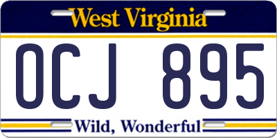 WV license plate OCJ895