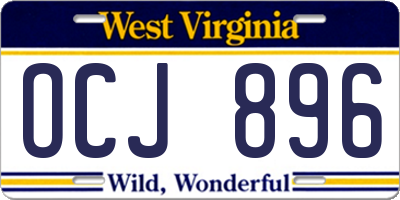 WV license plate OCJ896