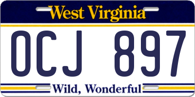 WV license plate OCJ897