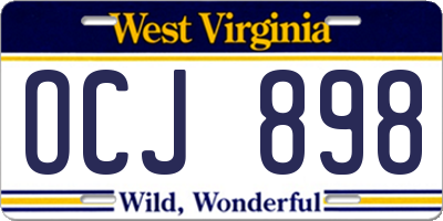 WV license plate OCJ898