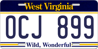 WV license plate OCJ899
