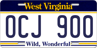 WV license plate OCJ900