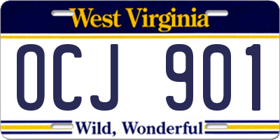 WV license plate OCJ901